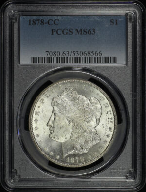 Obverse of this 1878-CC Morgan Dollar PCGS MS-63