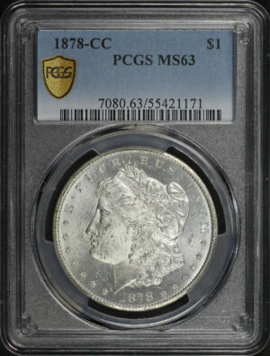 Obverse of this 1878-CC Morgan Dollar PCGS MS-63