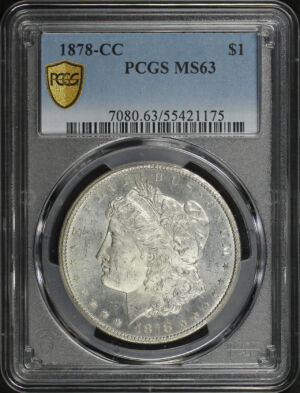 Obverse of this 1878-CC Morgan Dollar PCGS MS-63