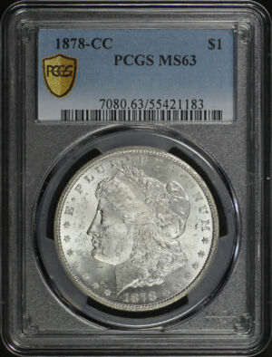 Obverse of this 1878-CC Morgan Dollar PCGS MS-63