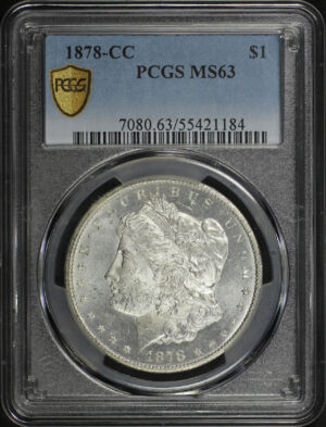 Obverse of this 1878-CC Morgan Dollar PCGS MS-63