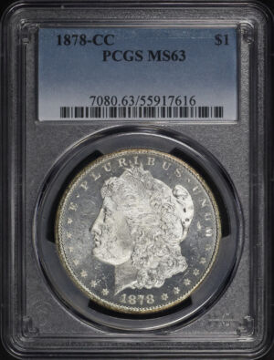 Obverse of this 1878-CC Morgan Dollar PCGS MS-63