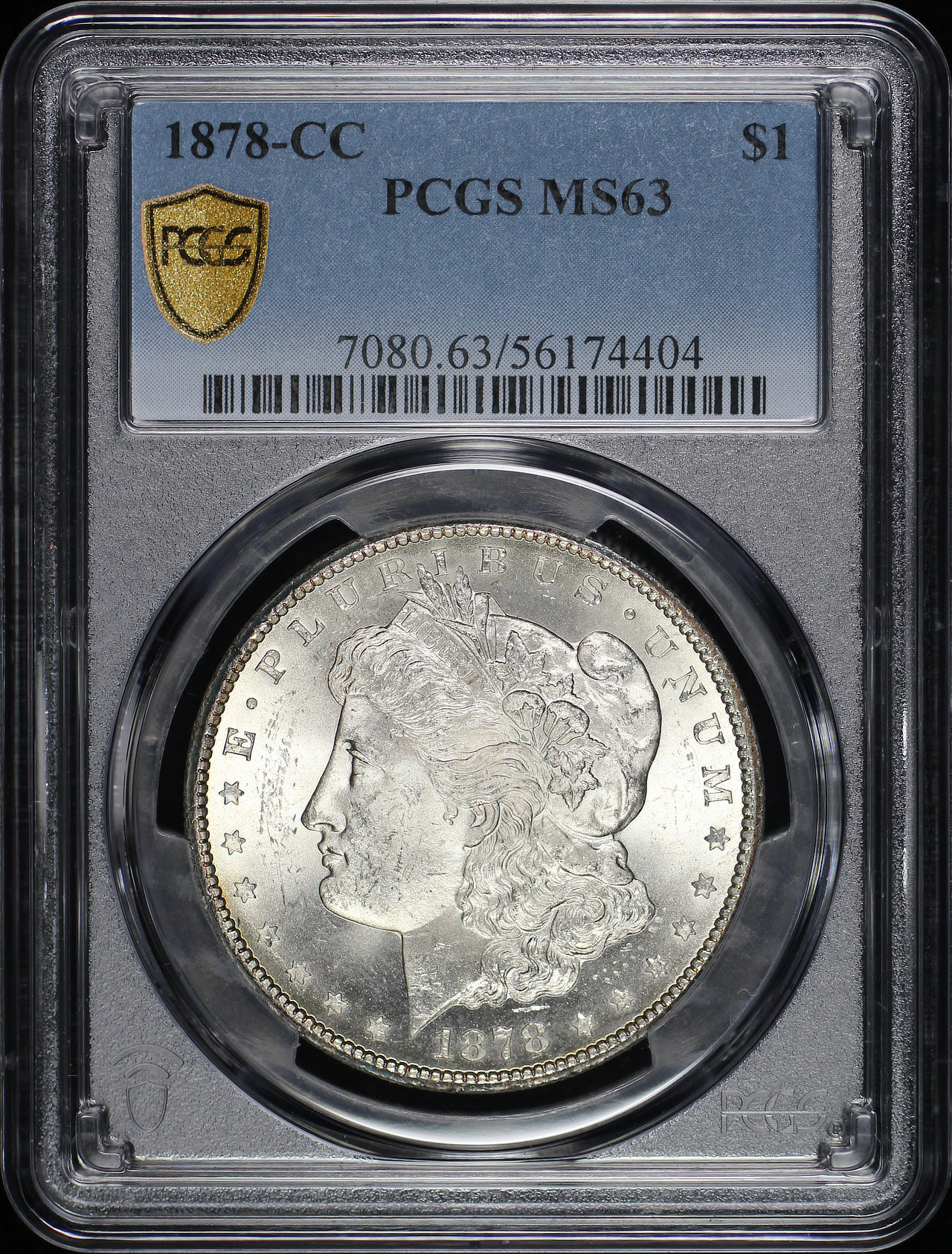 Obverse of this 1878-CC Morgan Dollar PCGS MS-63