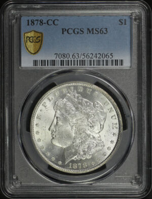 Obverse of this 1878-CC Morgan Dollar PCGS MS-63