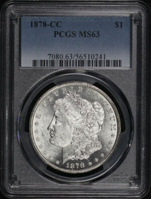Obverse of this 1878-CC Morgan Dollar PCGS MS-63