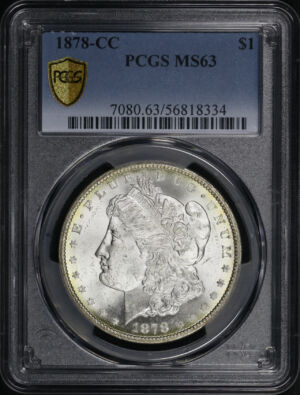 Obverse of this 1878-CC Morgan Dollar PCGS MS-63