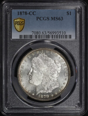 Obverse of this 1878-CC Morgan Dollar PCGS MS-63