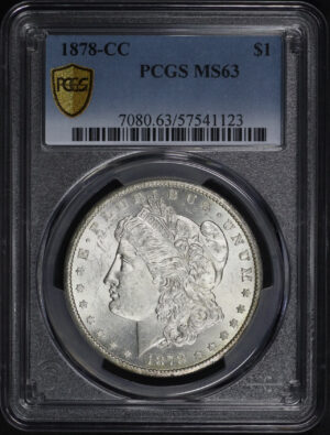 Obverse of this 1878-CC Morgan Dollar PCGS MS-63