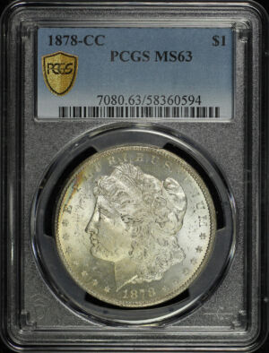 Obverse of this 1878-CC Morgan Dollar PCGS MS-63