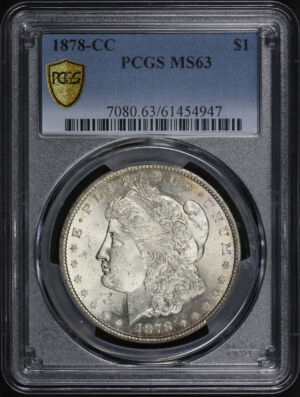Obverse of this 1878-CC Morgan Dollar PCGS MS-63
