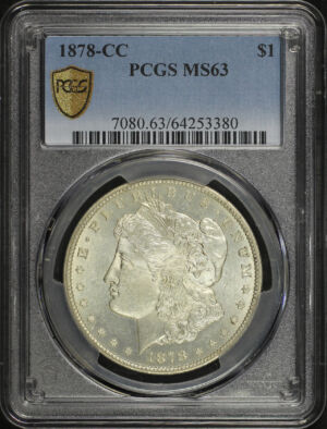Obverse of this 1878-CC Morgan Dollar PCGS MS-63
