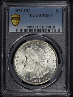 Obverse of this 1878-CC Morgan Dollar PCGS MS-64