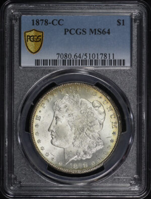 Obverse of this 1878-CC Morgan Dollar PCGS MS-64