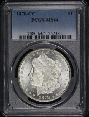 Obverse of this 1878-CC Morgan Dollar PCGS MS-64
