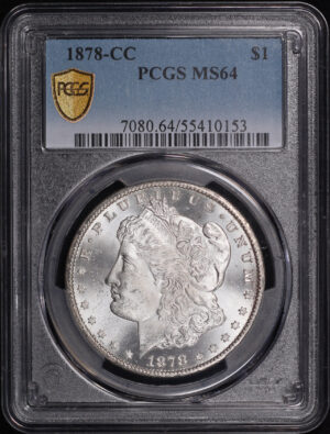 Obverse of this 1878-CC Morgan Dollar PCGS MS-64