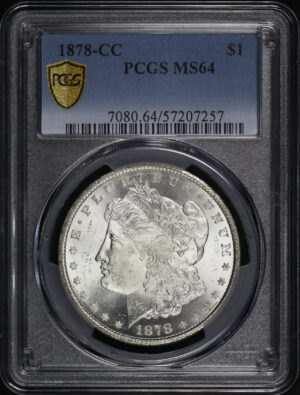 Obverse of this 1878-CC Morgan Dollar PCGS MS-64