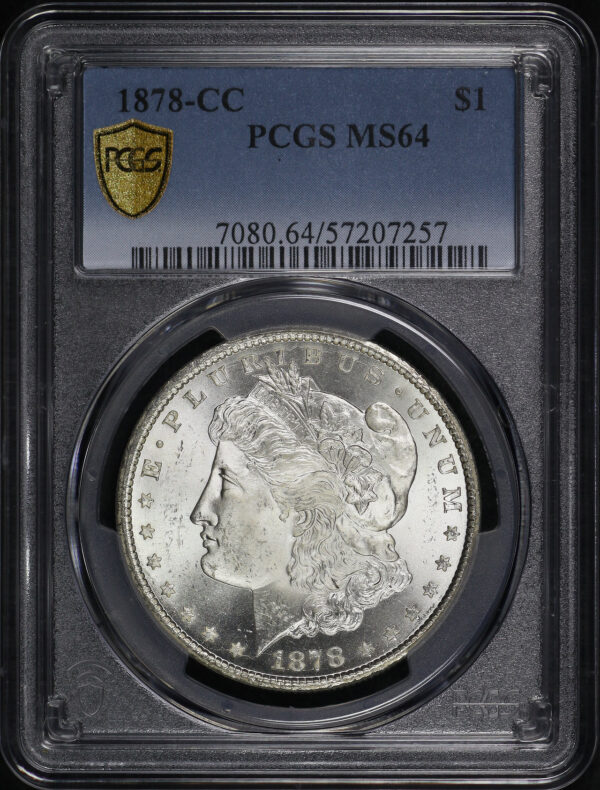 Obverse of this 1878-CC Morgan Dollar PCGS MS-64