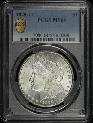 Obverse of this 1878-CC Morgan Dollar PCGS MS-64