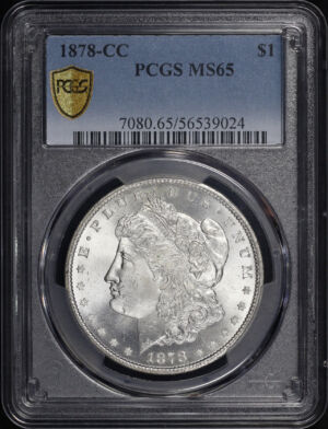 Obverse of this 1878-CC Morgan Dollar PCGS MS-65