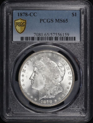 Obverse of this 1878-CC Morgan Dollar PCGS MS-65