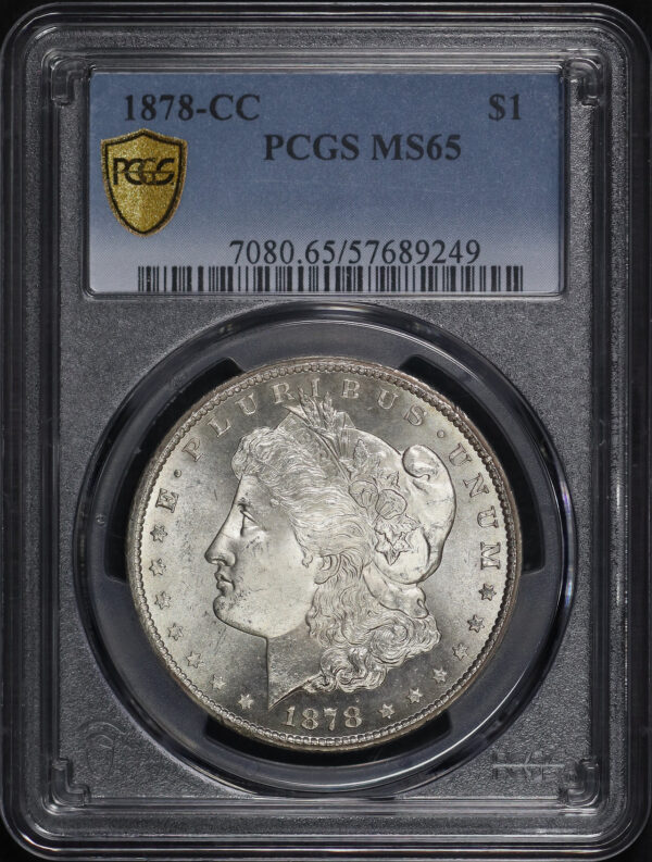 Obverse of this 1878-CC Morgan Dollar PCGS MS-65