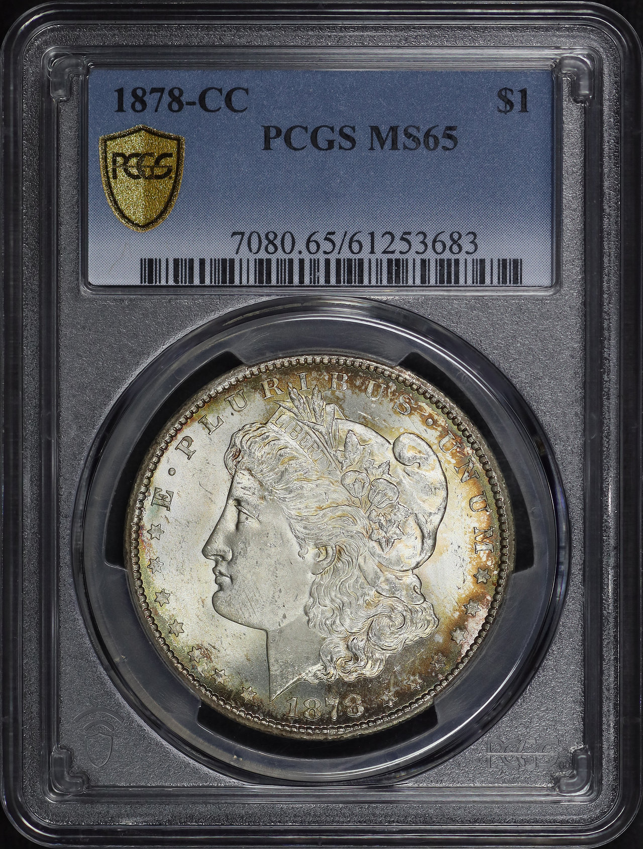 Obverse of this 1878-CC Morgan Dollar PCGS MS-65