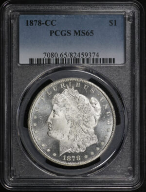 Obverse of this 1878-CC Morgan Dollar PCGS MS-65