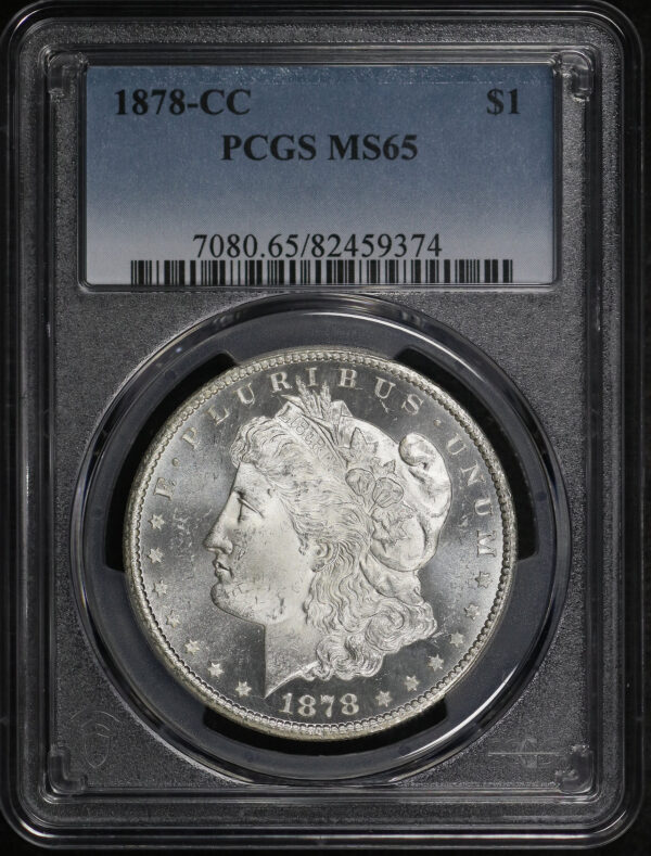 Obverse of this 1878-CC Morgan Dollar PCGS MS-65