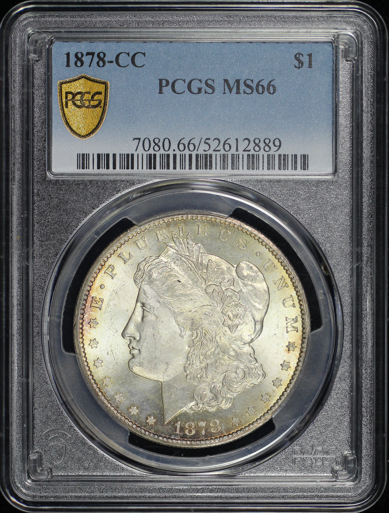 Obverse of this 1878-CC Morgan Dollar PCGS MS-66
