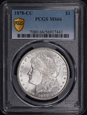 Obverse of this 1878-CC Morgan Dollar PCGS MS-66
