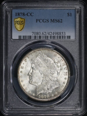 Obverse of this 1878-CC Morgan Dollar PCGS MS-62