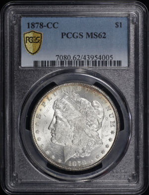 Obverse of this 1878-CC Morgan Dollar PCGS MS-62