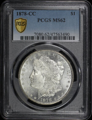 Obverse of this 1878-CC Morgan Dollar PCGS MS-62