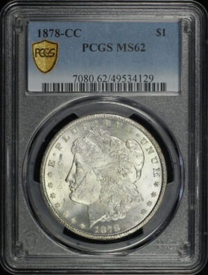 Obverse of this 1878-CC Morgan Dollar PCGS MS-62