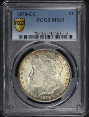 Obverse of this 1878-CC Morgan Dollar PCGS MS-63