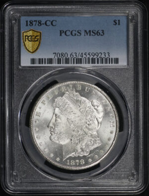 Obverse of this 1878-CC Morgan Dollar PCGS MS-63
