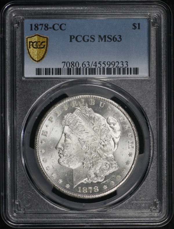 Obverse of this 1878-CC Morgan Dollar PCGS MS-63