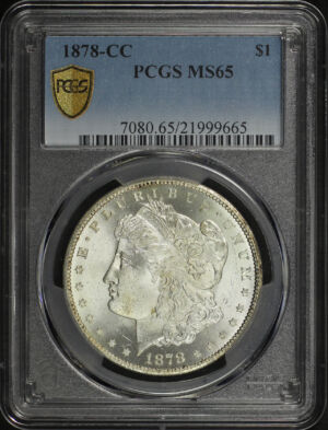 Obverse of this 1878-CC Morgan Dollar PCGS MS-65