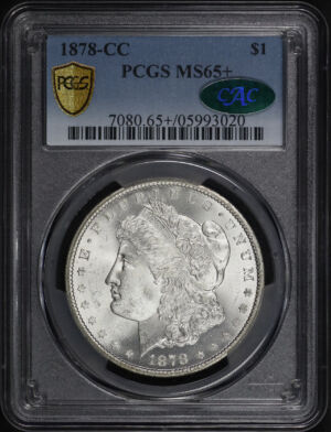 Obverse of this 1878-CC Morgan Dollar PCGS MS-65+ CAC