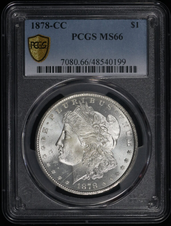 Obverse of this 1878-CC Morgan Dollar PCGS MS-66
