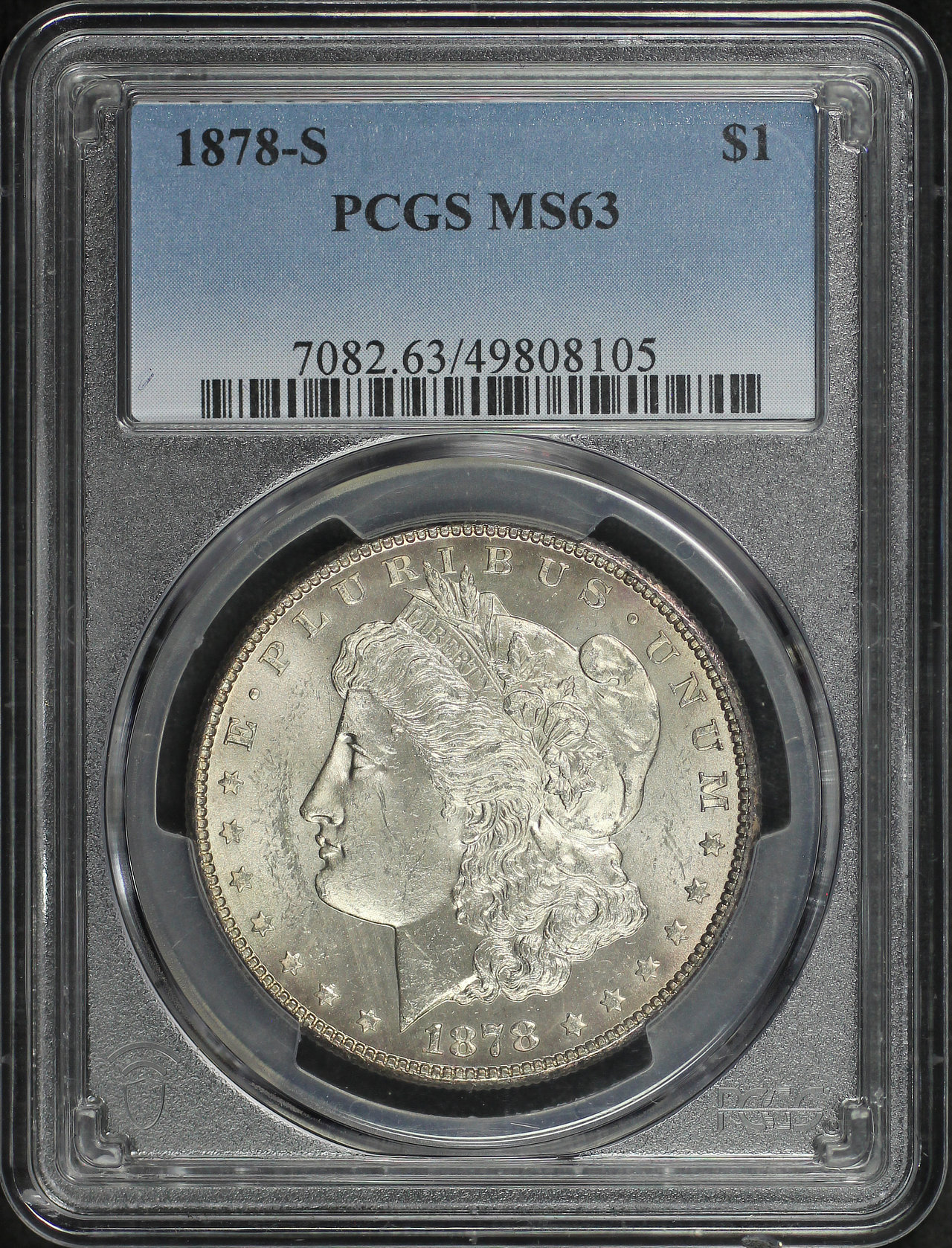 Obverse of this 1878-S Morgan Dollar PCGS MS-63