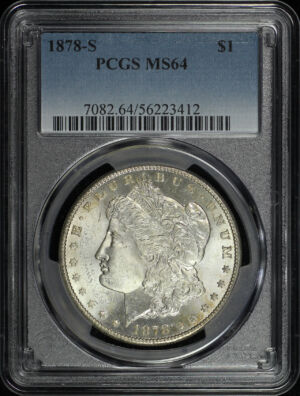 Obverse of this 1878-S Morgan Dollar PCGS MS-64