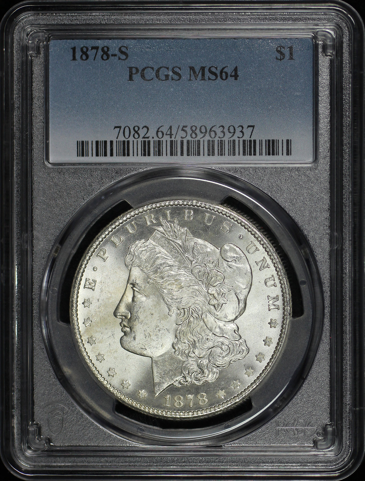 Obverse of this 1878-S Morgan Dollar PCGS MS-64
