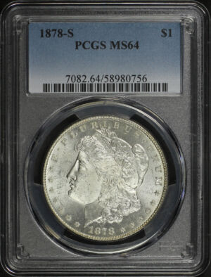 Obverse of this 1878-S Morgan Dollar PCGS MS-64