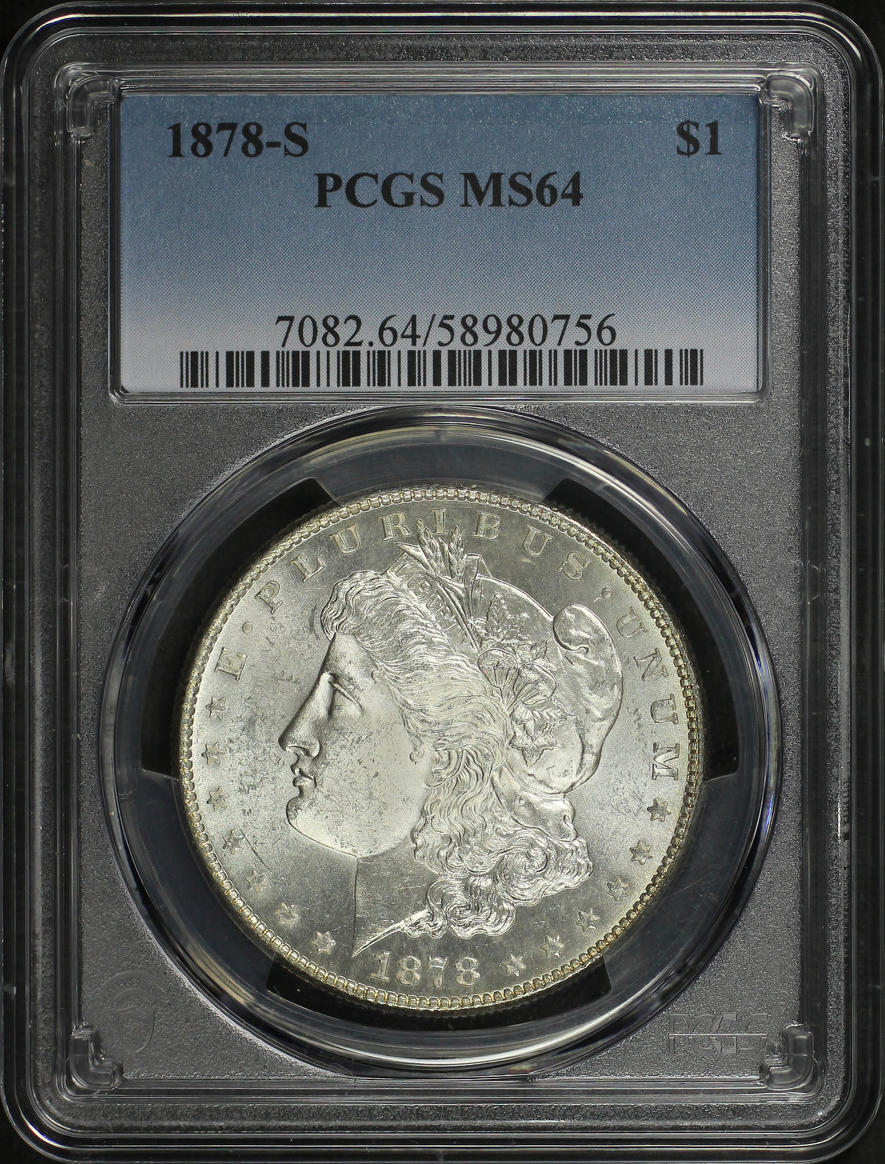 Obverse of this 1878-S Morgan Dollar PCGS MS-64