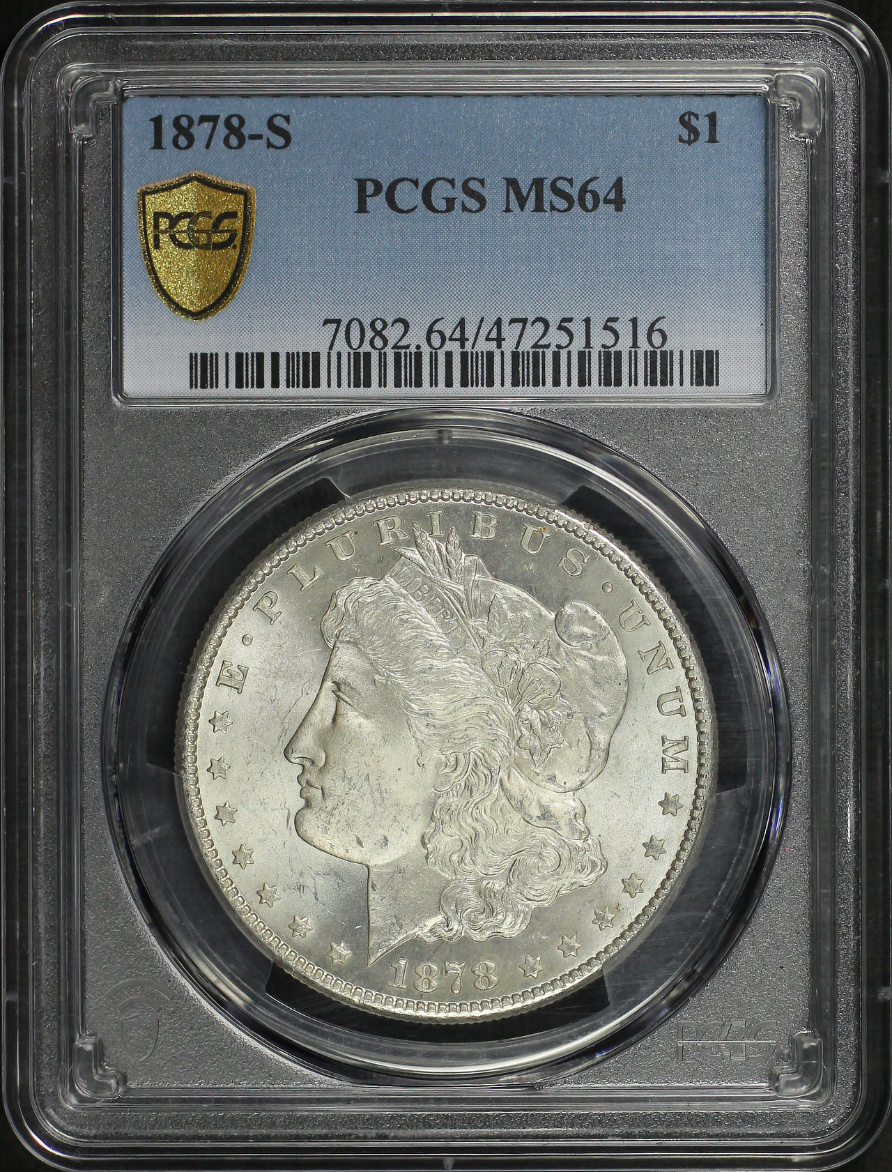 Obverse of this 1878-S Morgan Dollar PCGS MS-64