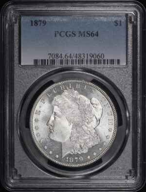 Obverse of this 1879 Morgan Dollar PCGS MS-64