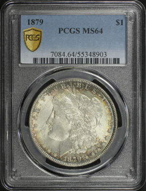 Obverse of this 1879 Morgan Dollar PCGS MS-64