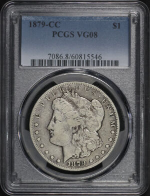 Obverse of this 1879-CC Morgan Dollar PCGS VG-08