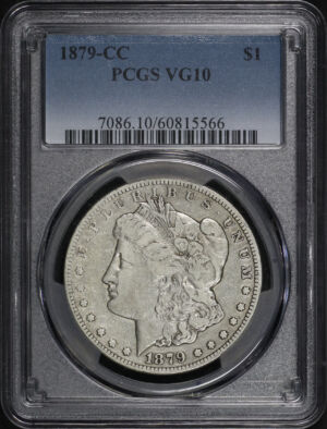 Obverse of this 1879-CC Morgan Dollar PCGS VG-10